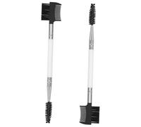 WEKADRIN 2pcs Double-head Dog Eye Grooming Comb Soft Bristles Flea Removal Brush for Puppies and Pets Sturdy Teeth Comfortable Massage Pet Care Tool White