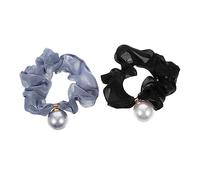 WEKADRIN 2pcs Elegant Pearl Headband Hair Ropes for Women Hair Rings Elasticity