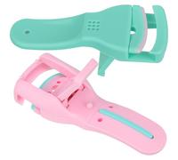 WEKADRIN 2pcs Eyelash Curlers with Refill Rubber Pads Plastic Makeup Tool Anti-Skid Handle Compact for Comfortable Lash Curling Gift for Women