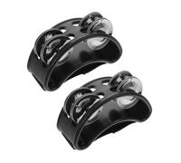 WEKADRIN 2Pcs Foot Tambourines Black Percussion Instrument for Music Enlightenment Creative Design for Parties Dancing Concerts
