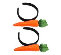 WEKADRIN 2pcs Funny Cartoon Carrot Headband Plush Easter Party Hair Bands for Girls Cute Novelty Vegetable Headdress for Cosplay Performance