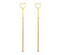 WEKADRIN 2Pcs Gold Multi-Layer Dessert Stand with Heart-Shaped Cupcake Holder, Decorative Tiered Cake Display Rack for Wedding Party and Fruit Serving