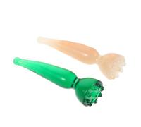 WEKADRIN 2pcs Green and Beige Resin Lotus Seed Acupressure Massage Sticks for Facial, Eye, and Full Body Trigger Point Therapy Portable Muscle Relaxation Tool