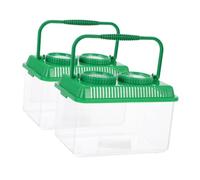 WEKADRIN 2pcs Green Insect Observation Box with Magnifier Lid, Goldfish Cage Container for Explorer Kit, Science Education Bug Viewer for Outdoor Nature Exploration