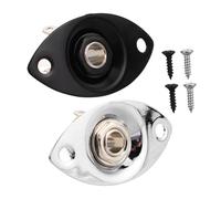 WEKADRIN 2pcs Guitar Oval Output Jack Plate Replacement for Electric Guitar Bass High-fidelity Sound Accessories Silver Black Options for Performance and Recording