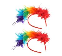 WEKADRIN 2pcs Headband Vintage Hair Band Dancing Hair Bands Ladies Decoration Hair Decorations for Women Woman Decoration Head Accessories for Women Retro Headdress Hair Accessories Feather