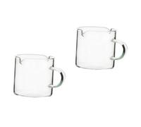 WEKADRIN 2Pcs Heat Resistant Double Spout Milk Cups Transparent Versatile Coffee Drink Cups for Latte Art and Baking Enthusiasts Gift