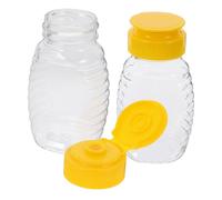 WEKADRIN 2pcs Honey Squeeze Bottles Reusable Squeezy Bottle for Honey Dippers Jar Flip Lid