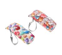 WEKADRIN 2pcs Insulated Bottle Cooler Bag with Zippered Closure Portable Thermal Milk Bottle Carrier Tote for Travel Daycare Nursing Cute Heart Daisy Print Lightweight and Leak