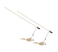 WEKADRIN 2pcs Interactive Cat Teaser Wand with Cotton Rope Wood for Indoor Cats and Kittens Teasing Hangings for Physical Activity and Bonding Cute Cartoon Design for Fun Playtime