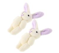 WEKADRIN 2pcs Jointed Bunny Dolls Soft Plush Rabbit for Easter Wedding Party Favors Cute Huggable Stuffed Animal with Flexible Limbs and Head for Decoration