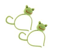 WEKADRIN 2pcs Knitted Frog Headbands for Women Cute Cartoon Hair Accessories Big Eyes Funny Makeup and Spa Headbands