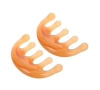 WEKADRIN 2pcs Large Resin Japanese Scalp Massage Tool Comb 5 Teeth Half-round Design for Head Spa and Gua Sha Hair Massage, Scalp Scratcher for Hair Washing and Relaxation