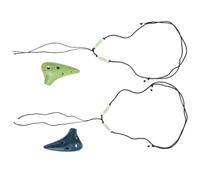 WEKADRIN 2pcs Mini Ceramic Ocarina for Beginners Portable Wind Instrument for Adults Clear Sound Music Lightweight Small for Easy Carry and Early Learning Random Color