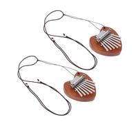 WEKADRIN 2pcs Mini Kalimba Tone Thumb Piano Portable Finger Instrument for Beginners Teens Adults Compact Heart Shaped Pendant Music Tool for Relaxation Learning and Casual Entertainment