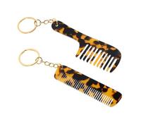 WEKADRIN 2pcs Mini Leopard Print Pocket Comb Keychain Acetate Wide Tooth Detangling Combs for -friendly Hair Styling Accessory for Women