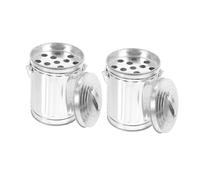 WEKADRIN 2pcs Mini Tinplate Desktop Trash Cans with Handle and Lid Small Office Waste Baskets for Desk Wear Resistant Countertop Garbage Containers with Ashtray Function Convenient Reusable