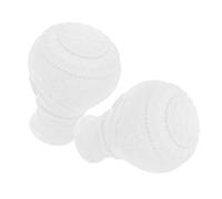 WEKADRIN 2pcs Modern Decorative Curtain Rod Finials Ends Replacement Caps for Curtain Poles Window Drapery Rods Easy Install Plastic Accessories for Home Decor