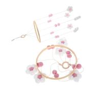 WEKADRIN 2pcs Nordic Pompom Flower Mobile for Nursery Crib Decoration Soft Mobile for Boho Hanging Cot Accessory Enhancing Sensory Development and Ambiance