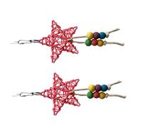 WEKADRIN 2pcs Parrot Chewing Woven Pendant Safe Natural Rattan Hanging Plaything for Birds and Lovebirds to Reduce Boredom and Encourage Healthy Chewing
