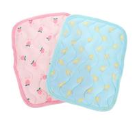 WEKADRIN 2pcs Pet Cooling Pads Breathable Cooling Mat Summer Sleeping Bed for Hamsters Rabbits Guinea Pigs Xs Pink Cherry