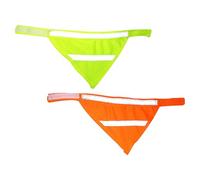 WEKADRIN 2pcs Pet Fluorescent Bandana Washable Dog Safety Scarf Reflective Bib for Night Walking Small Puppy Neckerchiefs