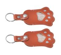 WEKADRIN 2pcs Pet Hair Collector Keychain Lightweight PU Leather Dog Cat Keepsake Charm for Backpack Purse Portable Memorial Souvenir for Pet Owners
