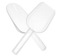 WEKADRIN 2pcs Plastic Ice Scoop with Square and Round Edges Food-Grade Kitchen Grain and Flour Shovels for Crushed Ice Candy Nuts Beans Lightweight Scoops for Home Use