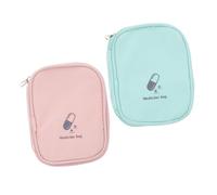WEKADRIN 2pcs Portable Family Medicine Bag Zipper Travel Nursing Organizer for Home Outdoor Camping Hiking Emergency Storage Pouch