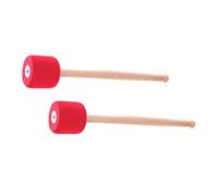 WEKADRIN 2Pcs Professional Bass Drum Mallets with Handles Stainless Steel Percussion Drumsticks for Music Practice Stage Performance and Band Use