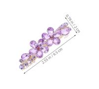 WEKADRIN 2pcs Purple Rhinestone Hair Clips Sparkly Crystal Barrettes for Thick Long Hair Mini Top Bun Pin Stylish Ponytail Holders Wedding Prom Accessories for Women