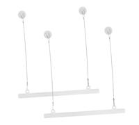 WEKADRIN 2pcs PVC Iron Poster Hanging Pole with Chain Clamp for Scroll Frame Holder and Flag Display in Shops and Supermarkets