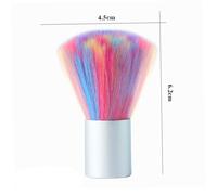 WEKADRIN 2PCS Rainbow Color Nail Art Dust Brush Soft Cosmetic Powder Cleaning Manicure Tool with Comfortable Fiber Hair for Professional and DIY Nail Gel Makeup