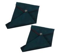 WEKADRIN 2pcs Religious Text Storage Bags for Bible and Quran - Embroidered Velvet Scripture Organizer Pouches in Dark Green - Protective Carrying Cases for Home, Church, and Travel