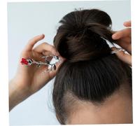 WEKADRIN 2pcs Rose Flower Hair Bun Sticks Metal Chignon Pins for Women Long Hair Elegant Vintage Style Suitable for Daily Wear