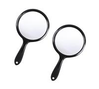 WEKADRIN 2pcs Rounded Dual-sided Handheld Makeup Mirrors for High-definition Household Cosmetics Mirror with Handle Convenient Portable Design for Daily Beauty and Travel Use