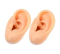 WEKADRIN 2pcs Silicone Ear Models Left Piercing Practice Body Parts Human Ear Display Props for Training and Jewelry Showcase