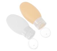 WEKADRIN 2pcs Silicone Travel Bottles with Suction Cups Squeezable Refillable Containers for Shampoo Lotion and Liquid Soap Portable Toiletry Dispensers for Camping Gym and Trips White and