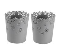 WEKADRIN 2pcs Small Desktop Garbage Bins Gray Storage Containers Lightweight Sturdy Mini Trash Cans for Home Office Bathroom Bedroom Craft Use