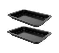 WEKADRIN 2pcs Small Rectangle Carbon Steel Cake Pan Non-Stick Baking Tray for Cookies Bread Desserts Fast Heat Conduction Easy Clean Kitchen Baking Tool