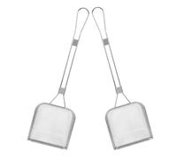 WEKADRIN 2Pcs Square Mesh Skimmer Spoon Stainless Steel Oil Fat Strainer for Frying Chicken French Fries High Capacity Filter Ladle for Kitchen Cooking