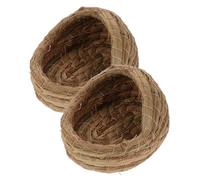 WEKADRIN 2pcs Straw Woven Chicken Nest Breeding and Laying Hut Small Size 7.86 Inch Natural Woven Coop House for Doves Pigeons Parrots and Small Pets