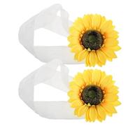 WEKADRIN 2pcs Sunflower Floral Curtain Tiebacks Fabric Drapery Holdbacks No-drill Window Strap for Bedroom Nursery Living Decorative Curtain Accessories