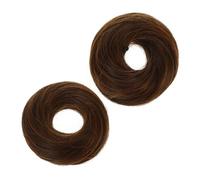 WEKADRIN 2Pcs Synthetic Hair Bun Holders Lightweight Ponytail Chignon Wig Extensions for Women Donut Hairpieces in Light Brown for Easy Updo Styling