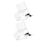 WEKADRIN 2Pcs Transparent Acrylic Suggestion Box with Lock for Fundraising Donation and Trading Card Storage Clear Lockable Business Card Holder for Office and Home Organization