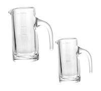 WEKADRIN 2pcs Transparent Glass Measuring Cups with Graduated Scale Liquor Dispensers for Even Wine Pouring Thickened Bottom for Stability Multi-use Drinkware for Juice Milk Cocktails and