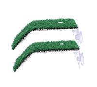 WEKADRIN 2PCS Turtle Basking Platform with Artificial Lawn Plastic Climbing Ramp for Small Reptiles Aquarium Turtle Tank Decoration Easy Climb Resting Dock