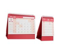 WEKADRIN 2pcs Vintage Style Desk Calendar Standing Flip Twin Wire Binding Daily Planner for Office Home Compact Large Small Desktop Calendar with Thick for Smooth Writing