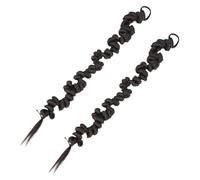WEKADRIN 2pcs Womens Long Braided Ponytail Hair Extensions Lightweight Irregular Twist Braiding Wig with Hair Tie for Party Wedding Daily Wear