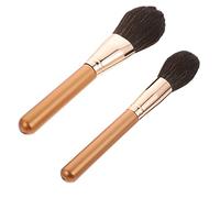 WEKADRIN 2pcs Wooden Handle Makeup Brushes High-density Blush Powder Applicators for Simple Portable Makeup for Daily and Your Natural Beauty